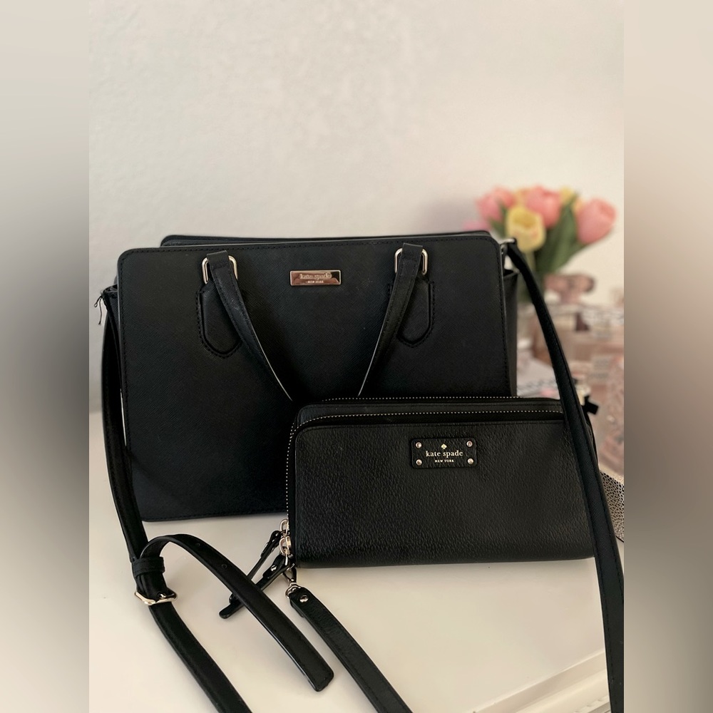 Black Kate Spade ♠️ purse and wallet.